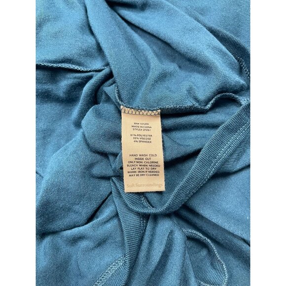 NEW Soft Surroundings Madeline Tunic Medium Legion Blue NWT Hankercheif Hem - Picture 8 of 10